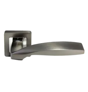 Ручка дверная SHELL MH-45 GR/CP-S55 раздельная на квадратной розетке, цвет графит/хром, ЦАМ