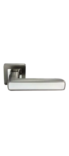 Ручка дверная FLEX MH-44 GR/CP-S55 раздельная на квадратной розетке, цвет графит/хром, ЦАМ