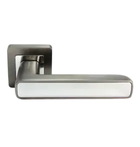 Ручка дверная FLEX MH-44 GR/CP-S55 раздельная на квадратной розетке, цвет графит/хром, ЦАМ