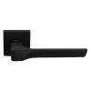 Ручка дверная FIORD S5 NERO-ST на квадратной розетке цвет черный soft-touch, ЦАМ