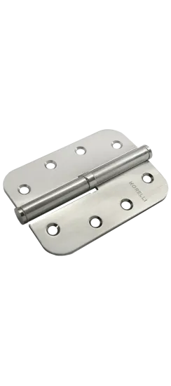 Петля карточная стальная разъемная MSND-C 100X70X2.5 SN R -IND правая без коронки скругленная, врезная на круглой оси, вес полотна до 40 кг, цвет бел.никель