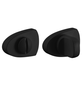 Завертка сантехническая LUX-WC-UN NERO-ST на фигурной розетке цвет черный soft-touch. ЦАМ
