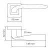 Ручка дверная SHELL MH-45 GR/CP-S55 раздельная на квадратной розетке, цвет графит/хром, ЦАМ