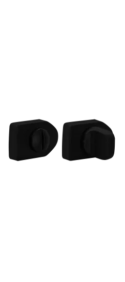Завертка сантехническая LUX-WC-SH NERO-ST на фигурной розетке цвет черный soft-touch, ЦАМ