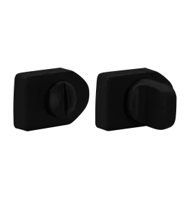 Завертка сантехническая LUX-WC-SH NERO-ST на фигурной розетке цвет черный soft-touch, ЦАМ