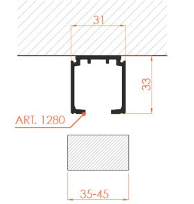 ECO TRACK 1280/300, направляющий профиль SLIDING 300см