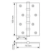 Петля карточная латунная разъемная MBU 100X70X3-4BB AB универсальная, врезная на круглой оси, вес полотна до 60 кг, цвет бронза
