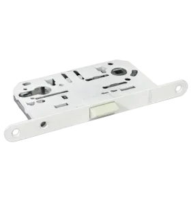 Защелка межкомнатная 1885P W с ответной планкой, бесшумная под цилиндр, цвет белый