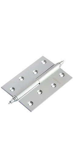 Петля карточная латунная разъемная MB 100X70X3 SC R C правая с короной, врезная на круглой оси, вес полотна до 60 кг, цвет матовый хром