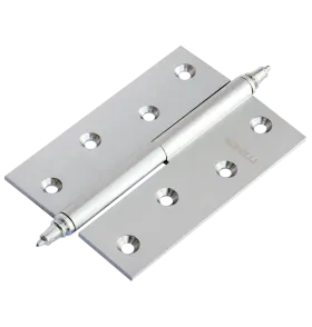 Петля карточная латунная разъемная MB 100X70X3 SC R C правая с короной, врезная на круглой оси, вес полотна до 60 кг, цвет матовый хром
