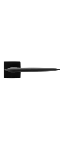 Ручка дверная GALACTIC S5 NERO-ST на квадратной розетке, цвет черный soft-touch, ЦАМ