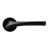 Ручка дверная COMETA R5 NERO-ST на круглой розетке цвет черный soft-touch, ЦАМ