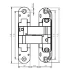 Петля скрытая HH-18 AB врезная с 3D-регулировкой, вес полотна до 60 кг, цвет античная бронза