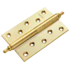 Петля карточная разъемная латунная MB 120X80X3.5 SG L C с короной левая, верзная, вес полотна до 40 кг, цвет матовое золото