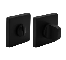Завертка дверная LUX-WC-S5 NERO-ST на квадратной розетке цвет черный soft-touch, ЦАМ