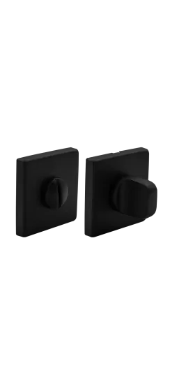Завертка дверная LUX-WC-S5 NERO-ST на квадратной розетке цвет черный soft-touch, ЦАМ