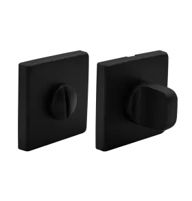 Завертка дверная LUX-WC-S5 NERO-ST на квадратной розетке цвет черный soft-touch, ЦАМ
