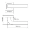 Ручка дверная EON MH-46 GR/CP-S55 раздельная на квадратной розетке, цвет графит/хром, ЦАМ
