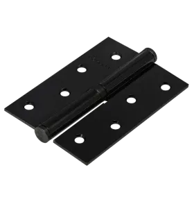 Петля карточная стальная разъемная MSND 100X70X2.5 BL L с подшипником левая, врезная на круглой оси, вес полотна до 40 кг, цвет черный