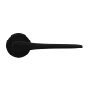 Ручка дверная AULA R5 NERO-ST на круглой розетке, цвет черный soft-touch, ЦАМ