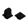 Завертка сантехническая LUX-WC-SM NERO-ST на квадратной невидимой розетке цвет черный soft-touch, ЦАМ
