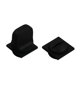 Завертка сантехническая LUX-WC-SM NERO-ST на квадратной невидимой розетке цвет черный soft-touch, ЦАМ