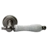 Ручка дверная MART MH-42-CLASSIC OMS/GR раздельная на круглой розетке, цвет старое матовое серебро/серый, ЦАМ
