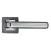 Ручка дверная EON MH-46 GR/CP-S55 раздельная на квадратной розетке, цвет графит/хром, ЦАМ