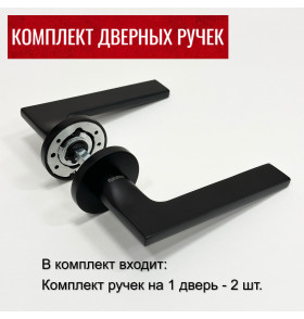 Дверные ручки RUCETTI RAP 31 SLIM-R BL цвет - чёрный