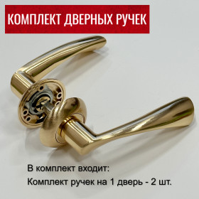 Дверные ручки RUCETTI RAP 1 SG/GP Цвет - Матовое золото/золото
